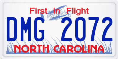 NC license plate DMG2072