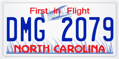 NC license plate DMG2079