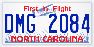 NC license plate DMG2084