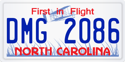 NC license plate DMG2086