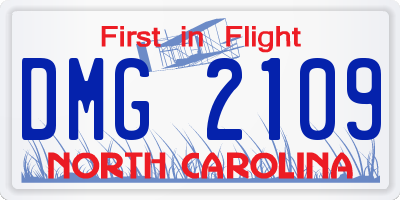 NC license plate DMG2109