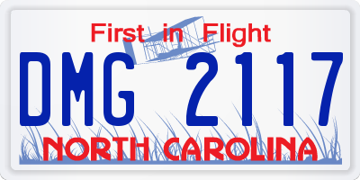 NC license plate DMG2117