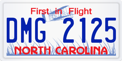NC license plate DMG2125
