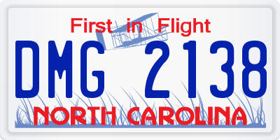 NC license plate DMG2138