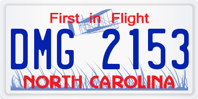 NC license plate DMG2153