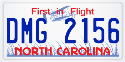 NC license plate DMG2156