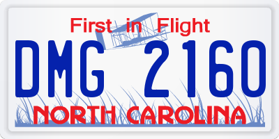 NC license plate DMG2160