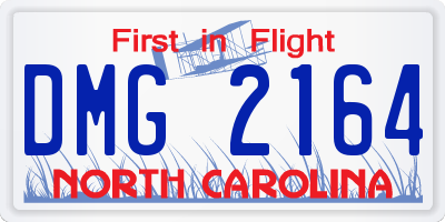 NC license plate DMG2164