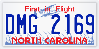 NC license plate DMG2169