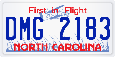 NC license plate DMG2183