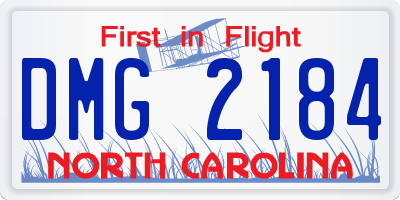 NC license plate DMG2184