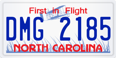 NC license plate DMG2185