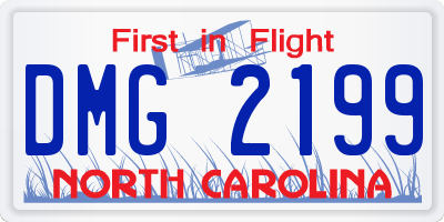 NC license plate DMG2199