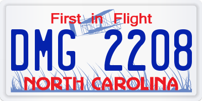 NC license plate DMG2208
