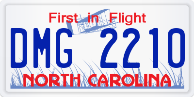 NC license plate DMG2210