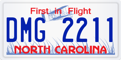 NC license plate DMG2211