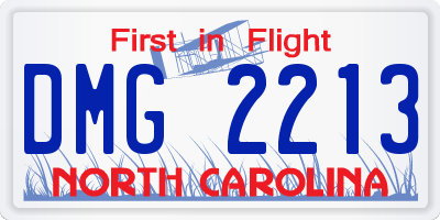 NC license plate DMG2213