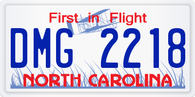 NC license plate DMG2218