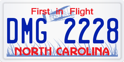 NC license plate DMG2228