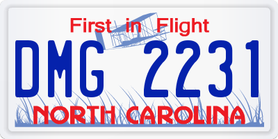 NC license plate DMG2231