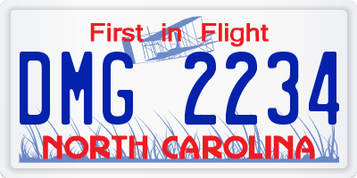 NC license plate DMG2234