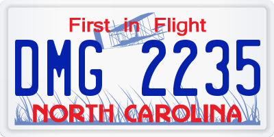 NC license plate DMG2235