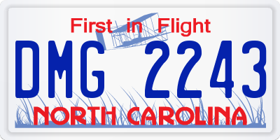 NC license plate DMG2243