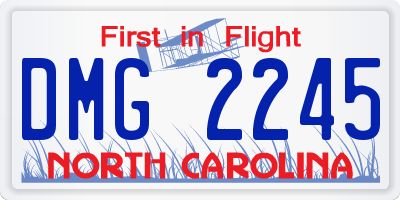 NC license plate DMG2245