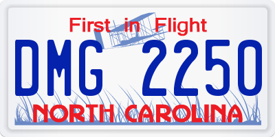 NC license plate DMG2250