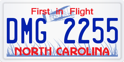 NC license plate DMG2255