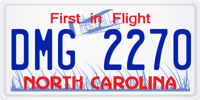 NC license plate DMG2270