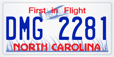 NC license plate DMG2281