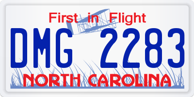 NC license plate DMG2283
