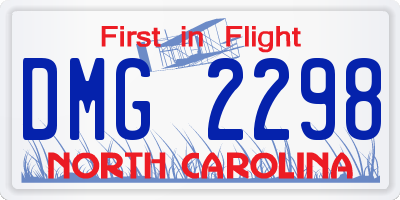 NC license plate DMG2298