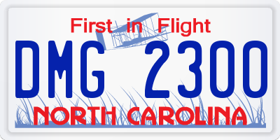 NC license plate DMG2300