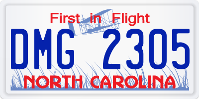 NC license plate DMG2305