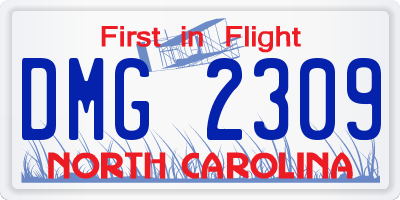 NC license plate DMG2309