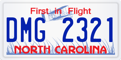 NC license plate DMG2321