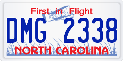 NC license plate DMG2338