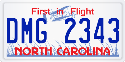 NC license plate DMG2343