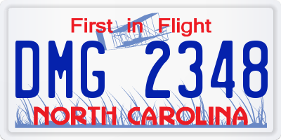 NC license plate DMG2348