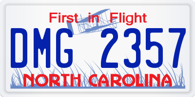NC license plate DMG2357