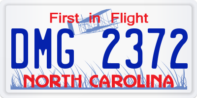 NC license plate DMG2372