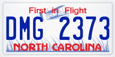 NC license plate DMG2373