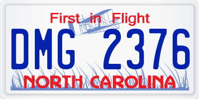 NC license plate DMG2376