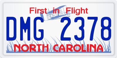 NC license plate DMG2378