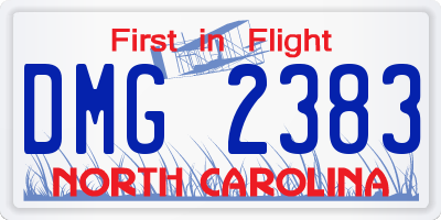 NC license plate DMG2383