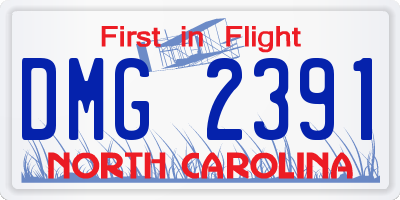 NC license plate DMG2391