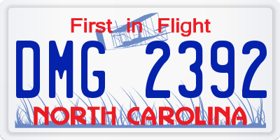 NC license plate DMG2392
