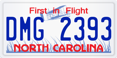 NC license plate DMG2393
